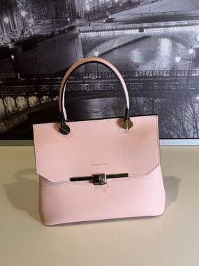 LeParmentier Paris Atlanta Top Handle Satchel Bag in Candy Pink